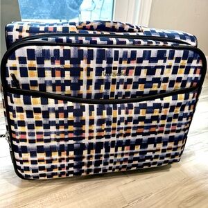 Vera Bradley-Retired-Iconic Rolling Work Bag-Abstract Blocks-Lock-Carry On-EUC